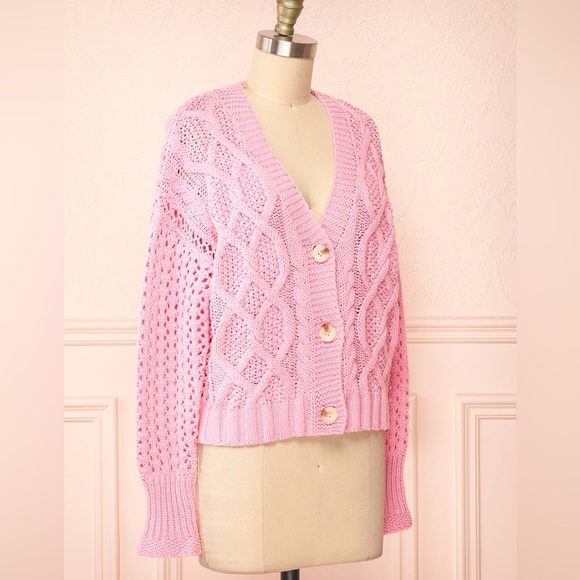 Pink Knit Cardigan size small - Picture 4 of 5